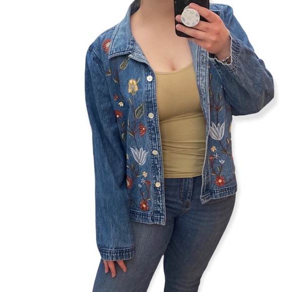 Vintage New Identity Denim Embroidered Button Down - Picture 5 of 12